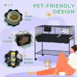 Two-Story Small Animal Cage with Stand, Shelf, Wheels, for Guinea Pig, Hedgehog, Chinchilla, Ferret - Image 7