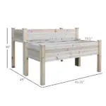 Outsunny Two-Tier Wooden Elevated Garden Bed with Legs, Large Capacity 45x45 Outdoor Planter for Vegetables, Flowers, and Herbs, for Gardeners - Image 3