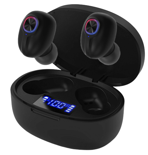 TWS Bluetooth 5.0 Wireless Earbuds with LCD Charging Case, IPX5