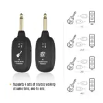 UHF Wireless Guitar System Transmitter and Receiver with Rechargeable Battery - Image 6