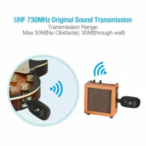 uhf guitar wireless system transmitterreceiver built in rechargeable battery 7