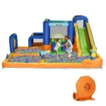 7 in 1 Inflatable Water Slide with Pool, Climbing Wall, Water Sprayer and Sports Games