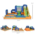 7 in 1 Inflatable Water Slide with Pool, Climbing Wall, Water Sprayer and Sports Games - Image 3