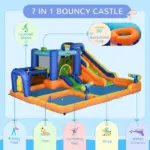 7 in 1 Inflatable Water Slide with Pool, Climbing Wall, Water Sprayer and Sports Games - Image 4