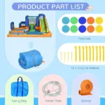 7 in 1 Inflatable Water Slide with Pool, Climbing Wall, Water Sprayer and Sports Games - Image 8