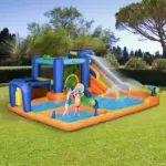 7 in 1 Inflatable Water Slide with Pool, Climbing Wall, Water Sprayer and Sports Games - Image 10