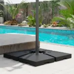 Umbrella Base for Cantilever Umbrella, 4 Pieces, Black, 176 lbs Water/264 lbs Sand Capacity Set - Image 2