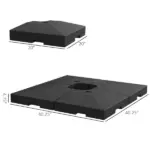 Umbrella Base for Cantilever Umbrella, 4 Pieces, Black, 176 lbs Water/264 lbs Sand Capacity Set - Image 3