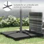 Umbrella Base for Cantilever Umbrella, 4 Pieces, Black, 176 lbs Water/264 lbs Sand Capacity Set - Image 6