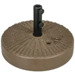 Umbrella Stand Round Fillable Base for 1.5 2 Poles Outdoor Lawn Deck Brown - Image 11