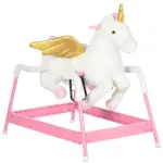 Unicorn Spring Ride-On Toy for Kids 5-12 Years Pink Horse with Sound Effects - Image 11