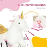 Unicorn Spring Ride-On Toy for Kids 5-12 Years Pink Horse with Sound Effects - Image 4