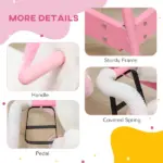 Unicorn Spring Ride-On Toy for Kids 5-12 Years Pink Horse with Sound Effects - Image 6