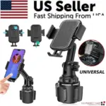 Adjustable Car Cup Holder Phone Mount with 360 Degree Swivel and Telescopic Neck