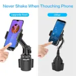 Adjustable Car Cup Holder Phone Mount with 360 Degree Swivel and Telescopic Neck - Image 4
