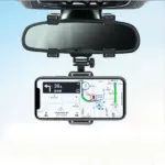 360 Degree Rearview Mirror Mount Phone Holder for Car GPS Devices - Image 7