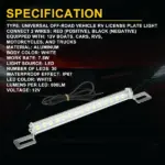12V Universal LED License Plate and Backup Light Bar 6000K - Image 2