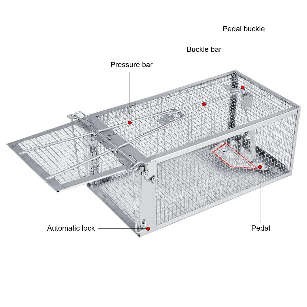 Humane Live Catch Mouse and Rat Trap Cage Reusable Galvanized Steel