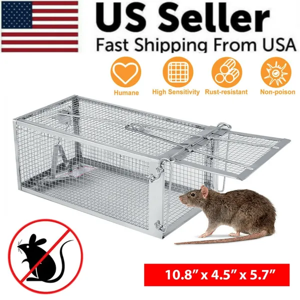 usa-mouse-trap-rat-trap-rodent-trap-live-catch-cage-easy-to-set-up-and-reuse-6.webp Humane Live Catch Mouse and Rat Trap Cage Reusable Galvanized Steel - Image 1
