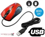 USB 2.0 Wired Optical Mouse with Scroll Wheel Red - Image 5