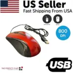 USB 2.0 Wired Optical Mouse with Scroll Wheel Red - Image 6