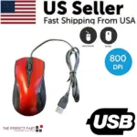 USB 2.0 Wired Optical Mouse with Scroll Wheel Red - Image 11