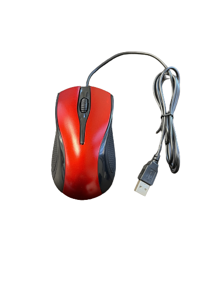 USB 2.0 Wired Optical Mouse with Scroll Wheel Red