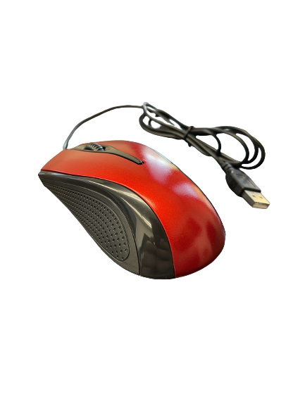 USB 2.0 Wired Optical Mouse with Scroll Wheel Red