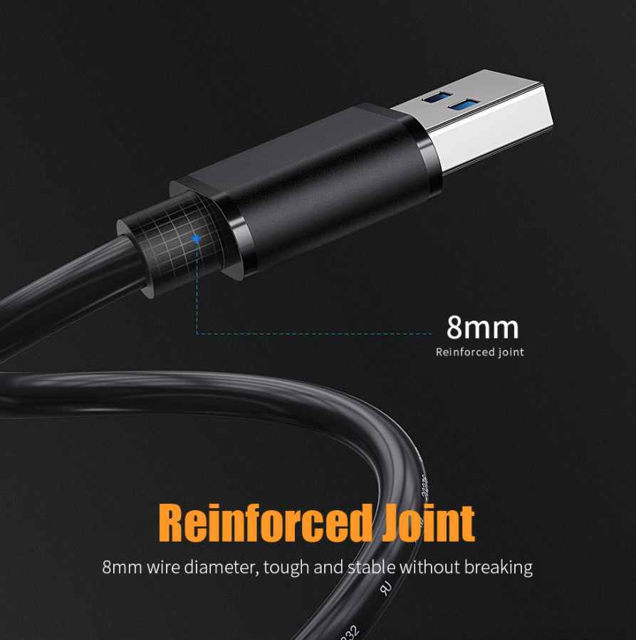 6 Foot USB 3.0 Type-A Male to Male Data Cable, Up to 5Gbps