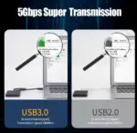 6 Foot USB 3.0 Type-A Male to Male Data Cable, Up to 5Gbps - Image 2