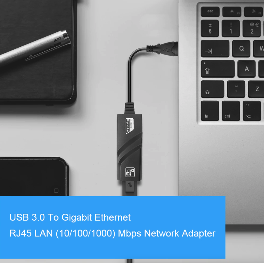 USB 3.0 to Gigabit Ethernet Adapter, 1000Mbps RJ45