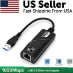 USB 3.0 to Gigabit Ethernet Adapter, 1000Mbps RJ45