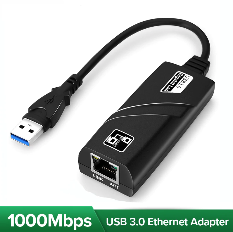 USB 3.0 to Gigabit Ethernet Adapter, 1000Mbps RJ45