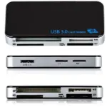 USB 3.0 6 in 1 Memory Card Reader for CF SD microSD XD M2 and MS Cards - Image 9