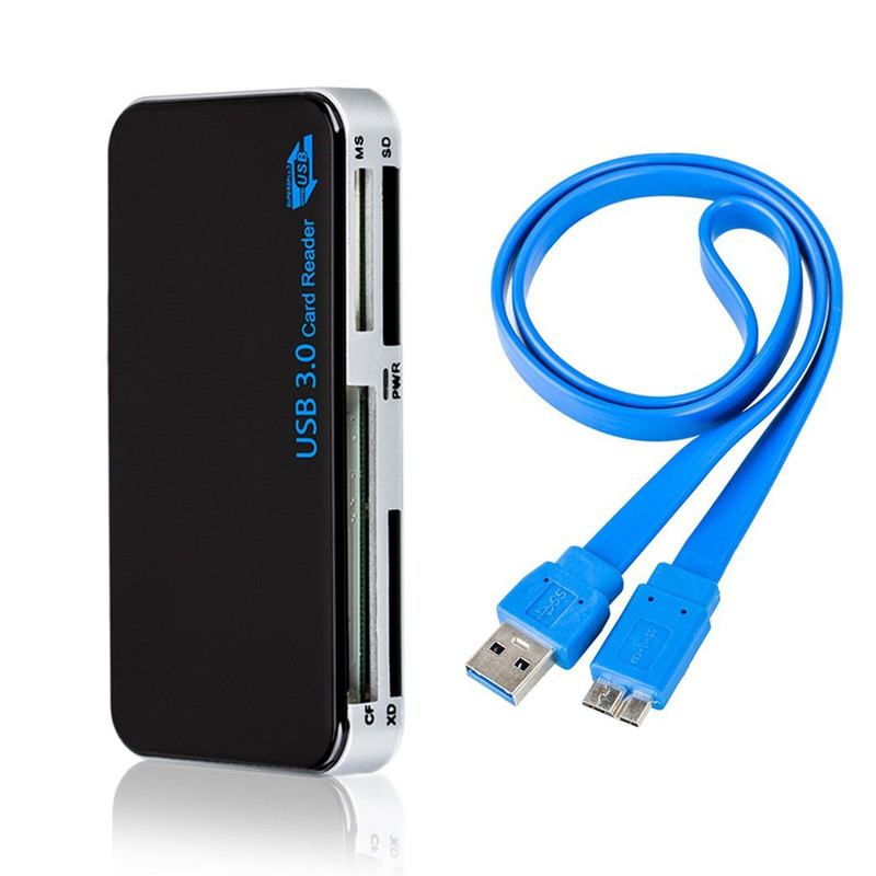 USB 3.0 6 in 1 Memory Card Reader for CF SD microSD XD M2 and MS Cards