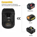 Battery Adapter for DeWalt 20V or Milwaukee M18 to Makita 18V Tools - Image 9