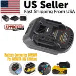 Battery Adapter for DeWalt 20V or Milwaukee M18 to Makita 18V Tools