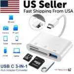 USB-C 3-in-1 Hub with USB 3.0 SD and MicroSD Card Reader
