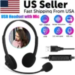 USB Computer Headset with Noise Reducing Microphone for Calls and Chat