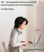 Portable USB C Rechargeable Bladeless Neck Fan with 2000mAh Battery - Image 8