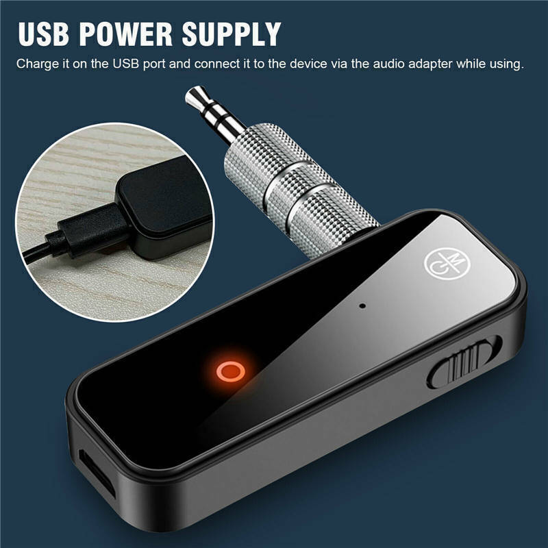 Bluetooth 5.0 2 in 1 Transmitter Receiver Audio Adapter with 3.5mm AUX