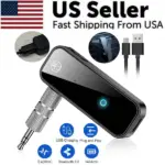 Bluetooth 5.0 2 in 1 Transmitter Receiver Audio Adapter with 3.5mm AUX