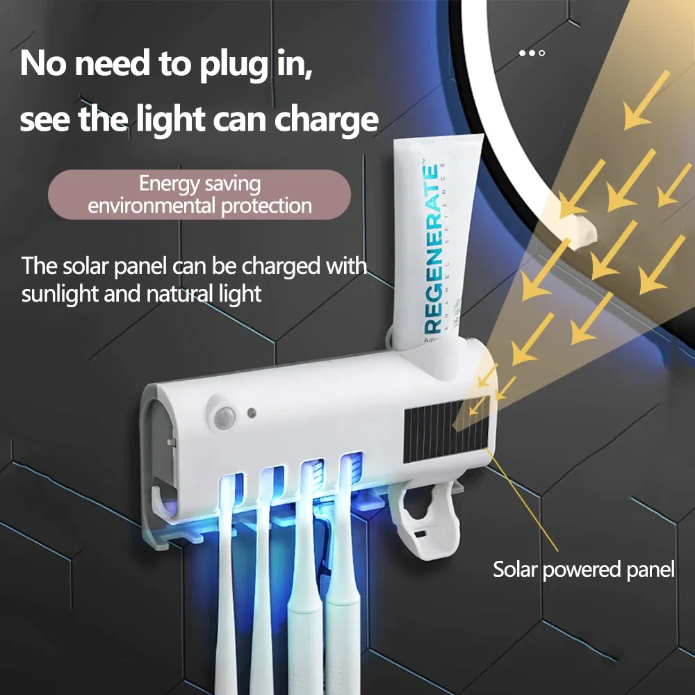 UV Toothbrush Holder with Automatic Toothpaste Dispenser