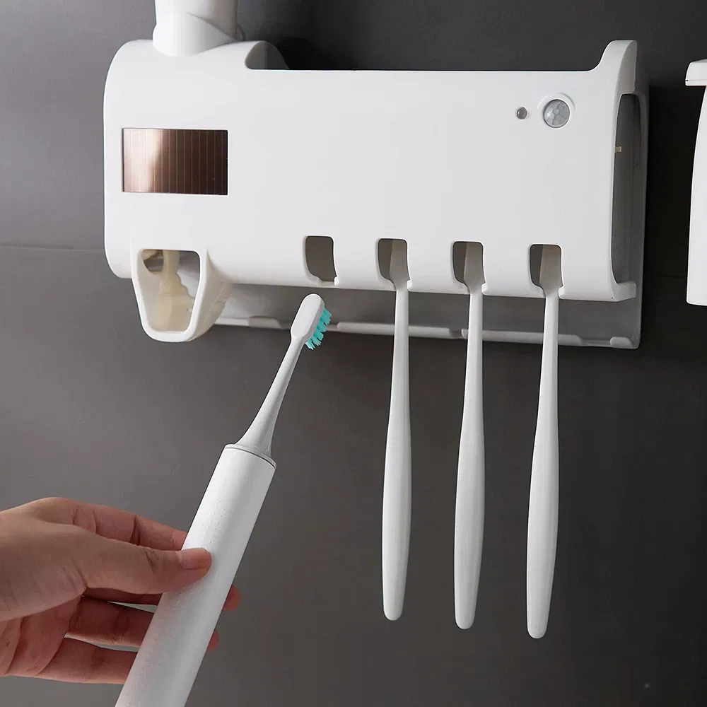 UV Toothbrush Holder with Automatic Toothpaste Dispenser