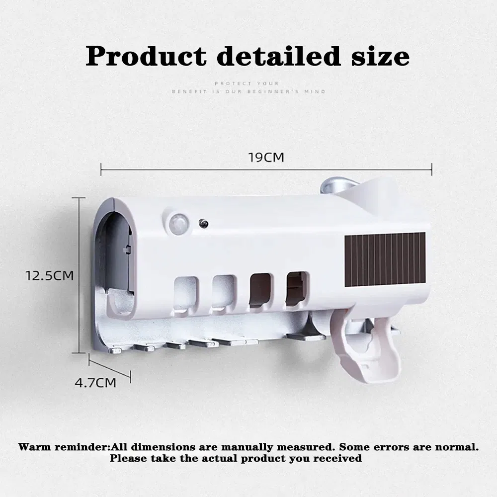 UV Toothbrush Holder with Automatic Toothpaste Dispenser