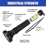 100 LED 395nm UV Blacklight Flashlight for Inspection - Image 2