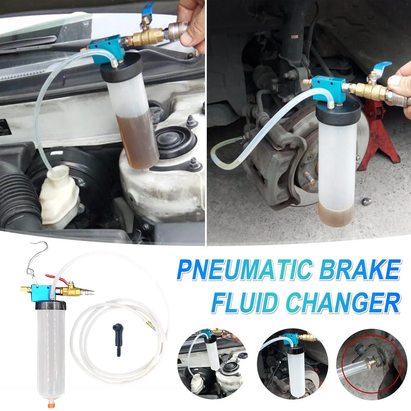 Automotive Brake Fluid Extractor and Vacuum Bleeder Pump Kit