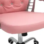 Vinsetto Vanity PU Leather Office Chair, Mid Back, Tufted Swivel Task Chair, Adjustable Height, Pink - Image 9