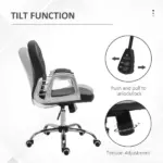 Vanity Tufted Backrest Adjustable Swivel Task Office Chair Rolling Wheels Black - Image 5