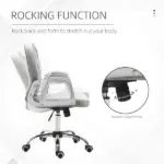 Vinsetto Velvet Office Chair, Button Tufted, Adjustable Swivel, Gray - Image 5
